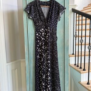 Elegant Black Floral Dress